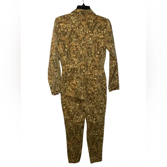 NWT Free People Lennox Printed Jumpsuit Cappuccino Combo Size Small
